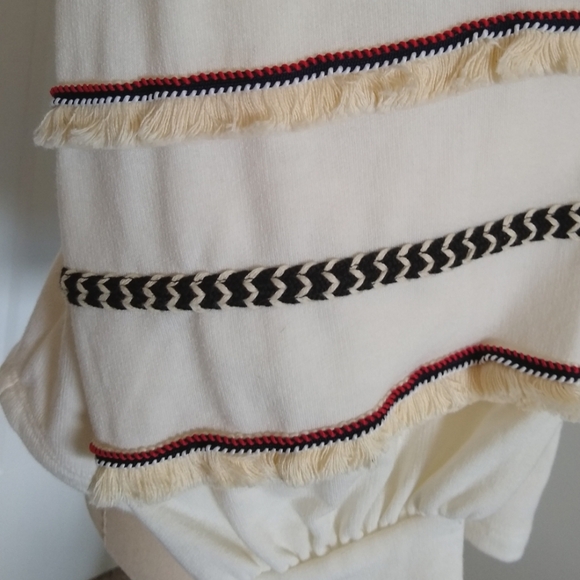 NWT Women's Flirty Off White Top with Embroidered Details Blouson Sleeves Med. - Picture 12 of 12